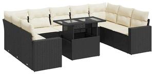 VidaXL Polyrattan Kerti Ülőgarnitúra - 10 részes - Fekete