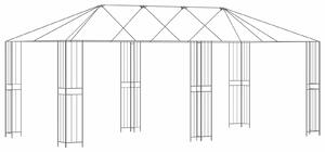 VidaXL Pavilon Váz 6 x 3 m Fekete Acél