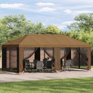 VidaXL Oldalfalas pavilon 6 x 3 m Bézs Poliészter és acél 190