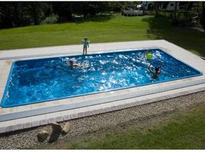 Gemini coral kompozit üvegszálas medence, 8,2 x 3,5 x 1,5 m, standard trópusi kék kivitelben