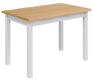 VidaXL Étkezőasztal EKAI Fehér 112 x 70 x 76,5 cm Tömör Fenyőfa