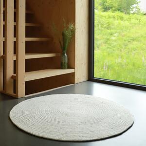 Neethu fehér-szürke kézzel készített szőnyeg gyapjú és pamut keverékből, ø 110 cm - Nattiot