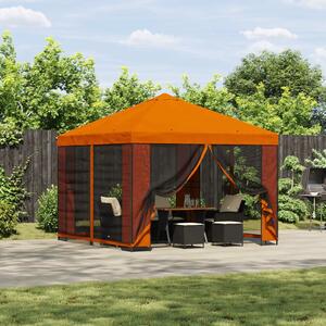 VidaXL Pavilon 3 x 3 m Narancssárga Poliészter és acél 190 gsm