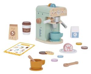 TookyToy Fából készült gyerek kávéfőző kiegészítőkkel