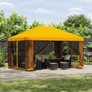 VidaXL Pavilon 4 × 3 m Sárga Poliészter és acél 190 gsm