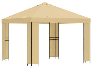 VidaXL Pavilon 3 x 3 m Krémszínű Poliészter és acél 190 gsm