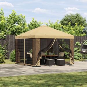 VidaXL Pavilon 3 x 3 m Krémszínű Poliészter és acél 190 gsm