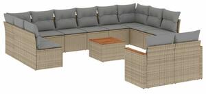 VidaXL Polyrattan Kerti Ülőgarnitúra - 13 részes - Bézs