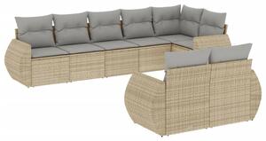 VidaXL Polyrattan Kerti Ülőgarnitúra - 8 részes - Bézs