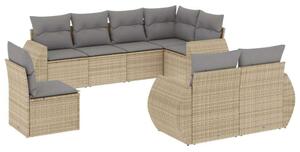 VidaXL Polyrattan Kerti Ülőgarnitúra - 8 részes - Bézs