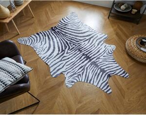 Fehér-fekete szintetikus szőrme szőnyeg 195x155 cm - Flair Rugs