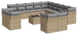 VidaXL Polyrattan Kerti Ülőgarnitúra - 14 részes - Bézs