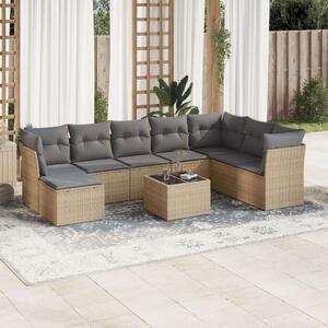 VidaXL Polyrattan Kerti Ülőgarnitúra - 9 részes - Bézs