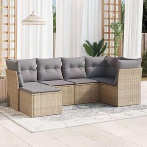 VidaXL Polyrattan Kerti Ülőgarnitúra - 6 részes - Bézs