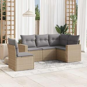 VidaXL Polyrattan Kerti Ülőgarnitúra - 5 részes - Bézs