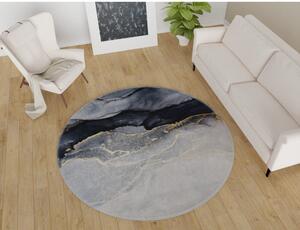 Fekete-fehér mosható kerek szőnyeg ø 80 cm – Vitaus