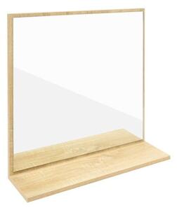 Tükör polccal Ceramia Easy 60x61,5 cm világos tölgyfa EASYZRCO