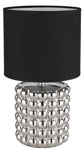 VALENTINO asztali lámpa, króm színű kerámia, fekete textil ernyő, 1xE14 - Globo-21626C