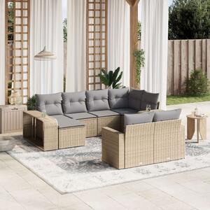 VidaXL Polyrattan Kerti Ülőgarnitúra - 10 részes - Bézs
