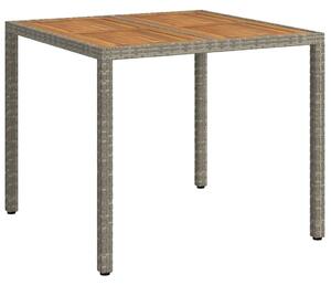 VidaXL Kerti Asztal Szürke 90 x 90 x 75 cm polirattan