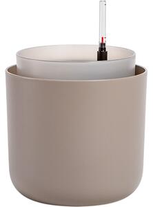 Plastia Tolita önöntöző virágtartó, barna, átmérő: 19 cm, 19 cm átmérőjű