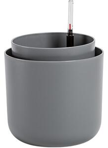 Plastia Tolita önöntöző virágtartó, szürke, átmérő: 19 cm, 19 cm átmérőjű
