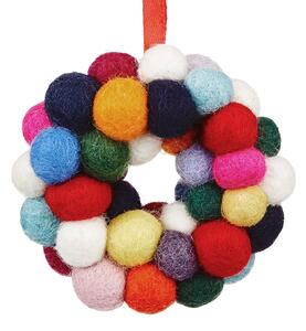 HANG ON filc karácsonyfadísz, mini koszorú Ø6 cm