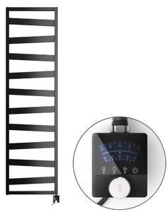 Welland Lux fekete elektromos törölközőszárító design radiátor 500 x 1800mm digitális termosztáttal | Készletről gyors kiszállítással. ES+AF