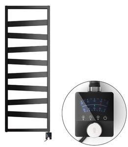 Welland Lux fekete elektromos törölközőszárító design radiátor 500 x 1400mm digitális termosztáttal | Készletről gyors kiszállítással. ES+AF