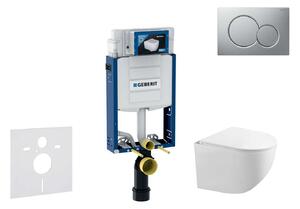 Geberit Kombifix - Falsík alatti szerelési rendszer, Gaia WC és softclose ülőke, Sigma01 gomb, matt króm lakkozott SANI15CA1121