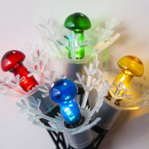 Astra LED mini Légyölő galóca fényfüzér színes, 20 izzó