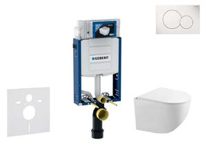 Geberit Kombifix - Falsík alatti szerelési rendszer, Gaia WC és softclose ülőke, gombos Sigma01, alpesi fehér SANI15CA3113