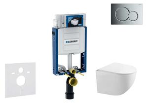 Geberit Kombifix - Falsík alatti szerelési rendszer, Gaia WC és softclose ülőke, gombos Sigma01, fényes króm SANI15CA1118