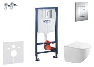 Grohe Rapid SL - Falsík alatti szerelési rendszer, Gaia WC és softclose ülés, Skate Cosmpolitan gomb, króm SANI11BA1105