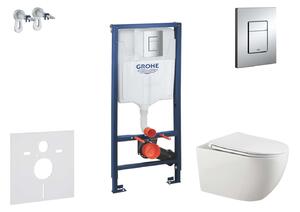 Grohe Rapid SL - Falsík alatti szerelési rendszer, Gaia WC és softclose ülőke, Skate Cosmopolitan gomb, króm SANI11BA1106