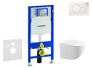 Geberit Duofix - Falsík alatti szerelési rendszer, Gaia WC és softclose ülőke, gombos Sigma01, alpesi fehér SANI11CA3117