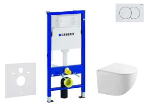 Geberit Duofix - Falsík alatti szerelési rendszer, Gaia WC és softclose ülőkével, Delta01 gomb, alpesi fehér SANI11CA3120