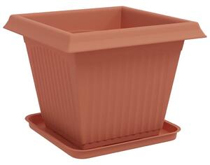 VidaXL Növénycserép 24 pcs Tégla Vörös 38 x 38 x 30 cm Műanyag