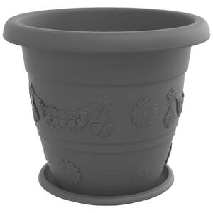 VidaXL Növénycserép 24 pcs Fekete Ø 39 x 32 cm Műanyag