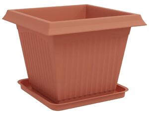 VidaXL Növénycserép 24 pcs Tégla Vörös 43 x 43 x 33,5 cm Műanyag