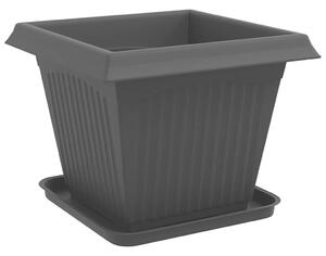 VidaXL Növénycserép 6 pcs Fekete 38 x 38 x 30 cm Műanyag