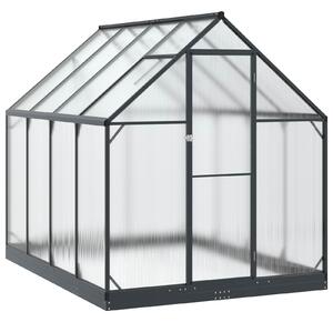 VidaXL Kerti Üvegház ajtóval Antracitszürke 183,5 x 243,5 x 207 cm