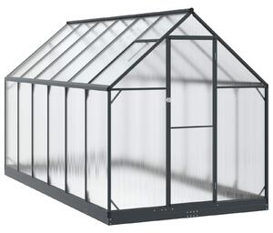 VidaXL Kerti Üvegház ajtóval Antracitszürke 183,5 x 363,5 x 207 cm