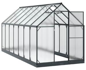 VidaXL Kerti Üvegház ajtóval Antracitszürke 183,5 x 423,5 x 207 cm