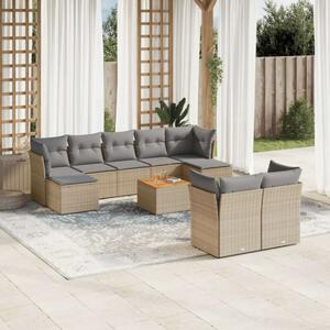 VidaXL Polyrattan Kerti Ülőgarnitúra - 10 részes - Bézs