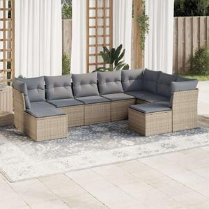 VidaXL Polyrattan Kerti Ülőgarnitúra - 9 részes, Bézs
