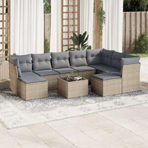 VidaXL Polyrattan Kerti Ülőgarnitúra - 10 részes - Bézs