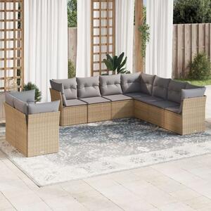 Polyrattan Kerti Ülőgarnitúra - 9 részes - Bézs