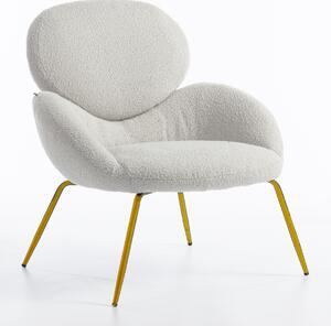 HR2045 Szürke modern boucle szék arany lábbal