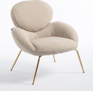 HR2045 Latte modern boucle szék arany lábbal